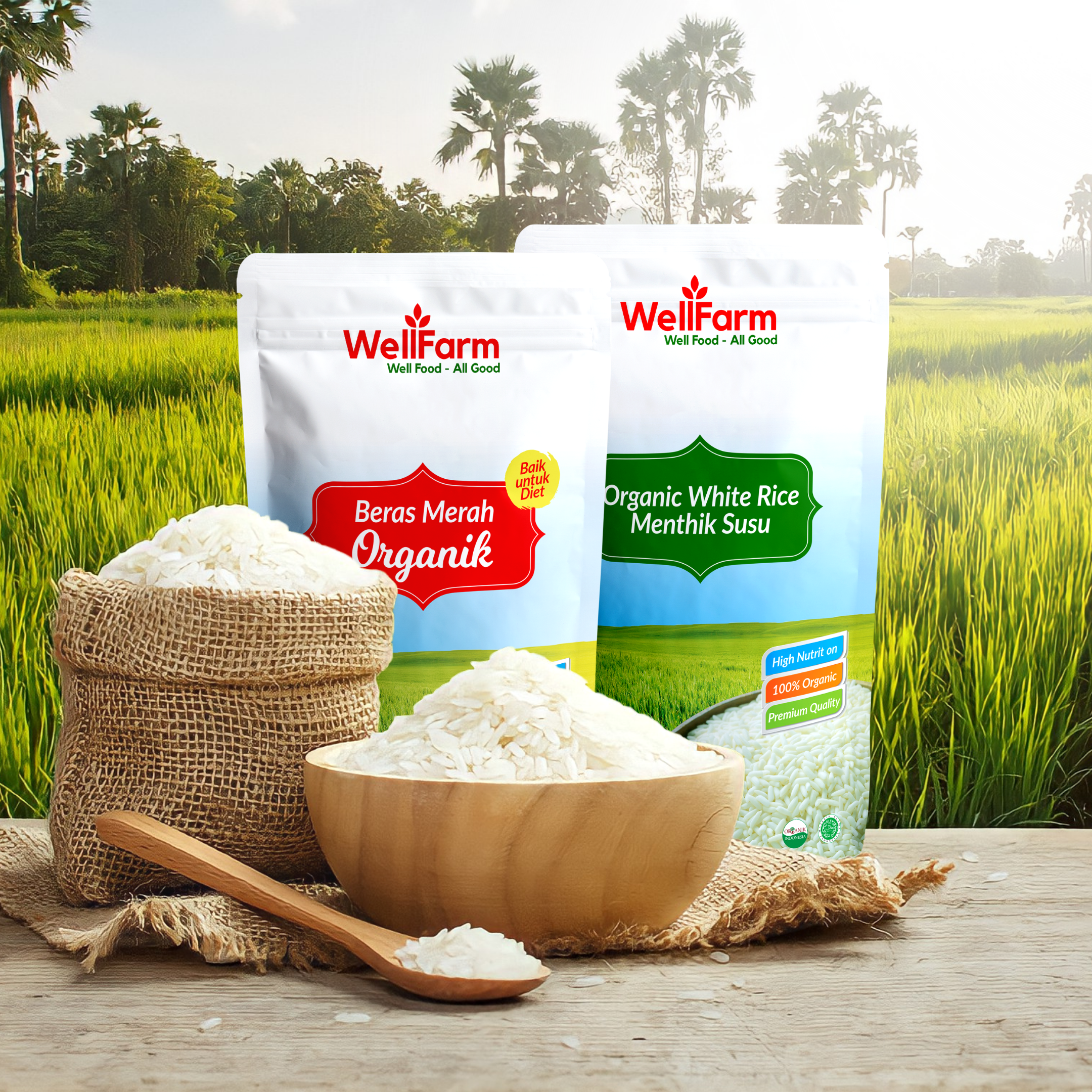 produk beras organik wellfarm